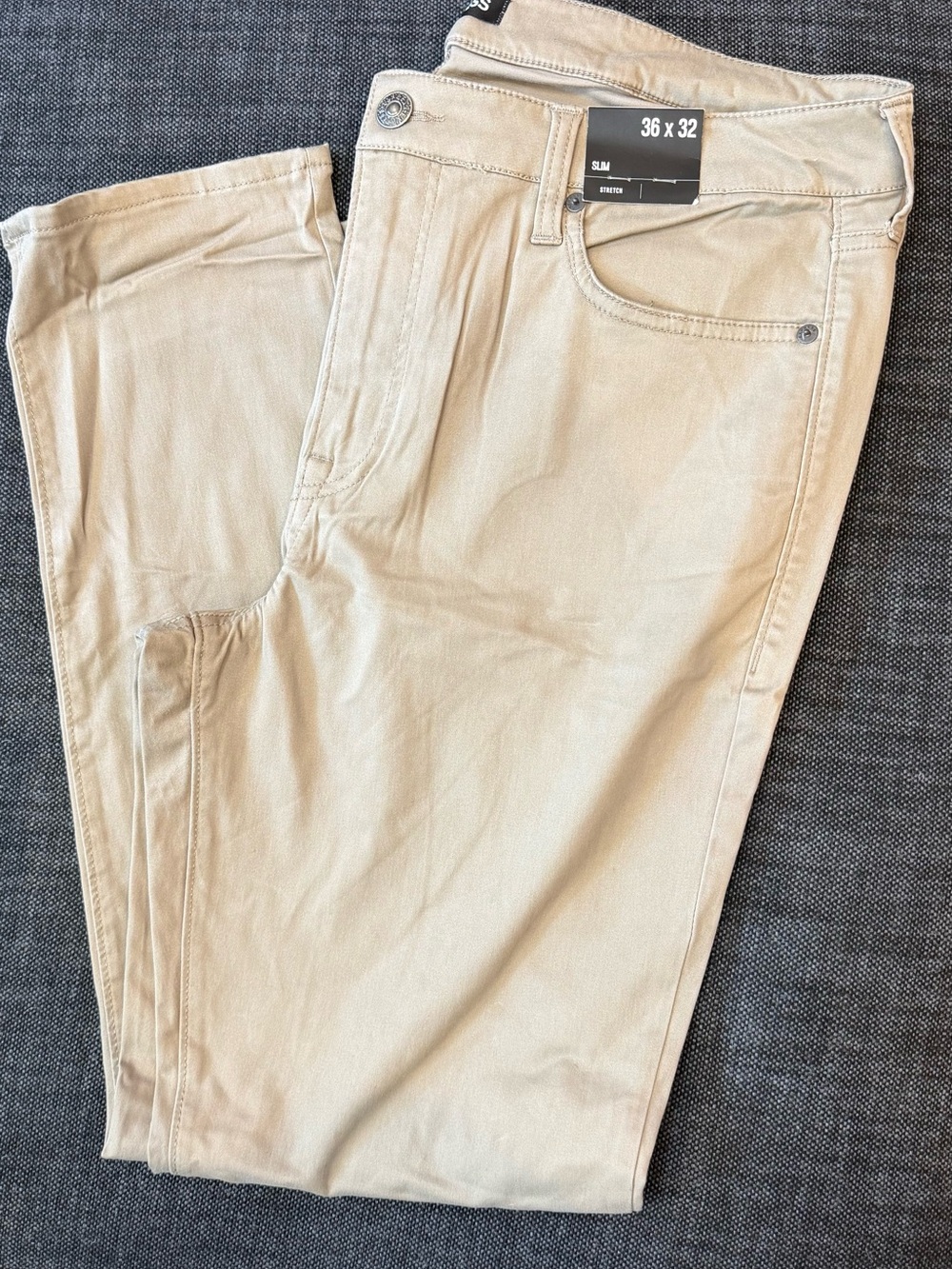 Express Slim Fit Chino Pants in Light Beige